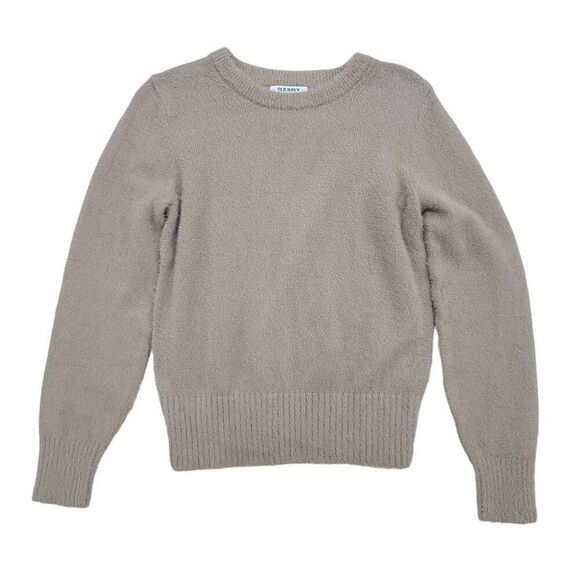 Old Navy Eyelash Pullover Sweater Women's Medium Brown Knit Long Sleeve Cotton B - Picture 1 of 6